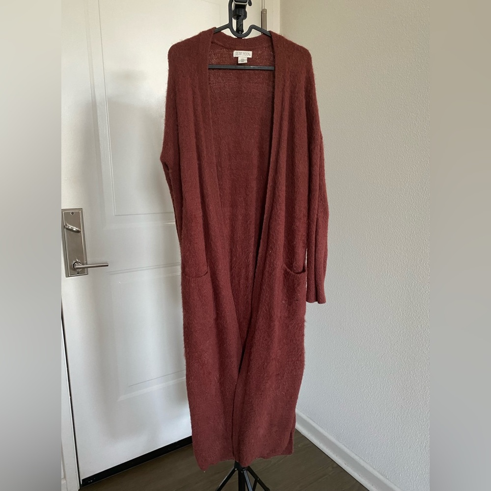 Burnt orange long sleeve and long in length sweater